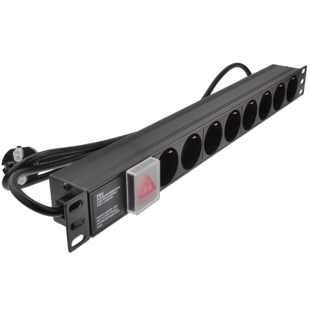 kenable Power Distribution Unit 19 Rack PDU 8 Way Euro Schuko Socket & Plug