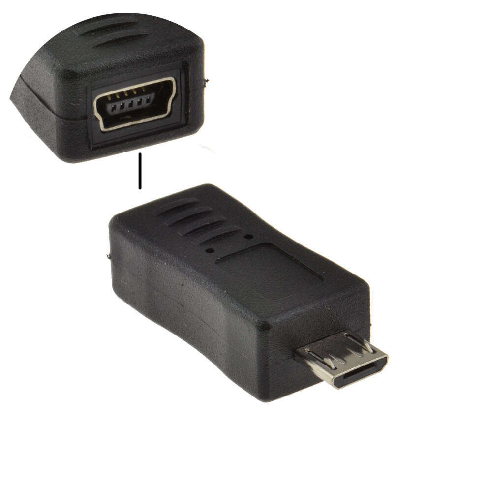 Kenable Usb Mini B 5 Pin Socket To Micro Usb Male Plug Adapter Converter