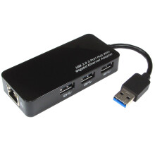 USB 3.0 Superspeed 3 Port Hub with RJ45 Cat6 GIGABIT Ethernet Socket