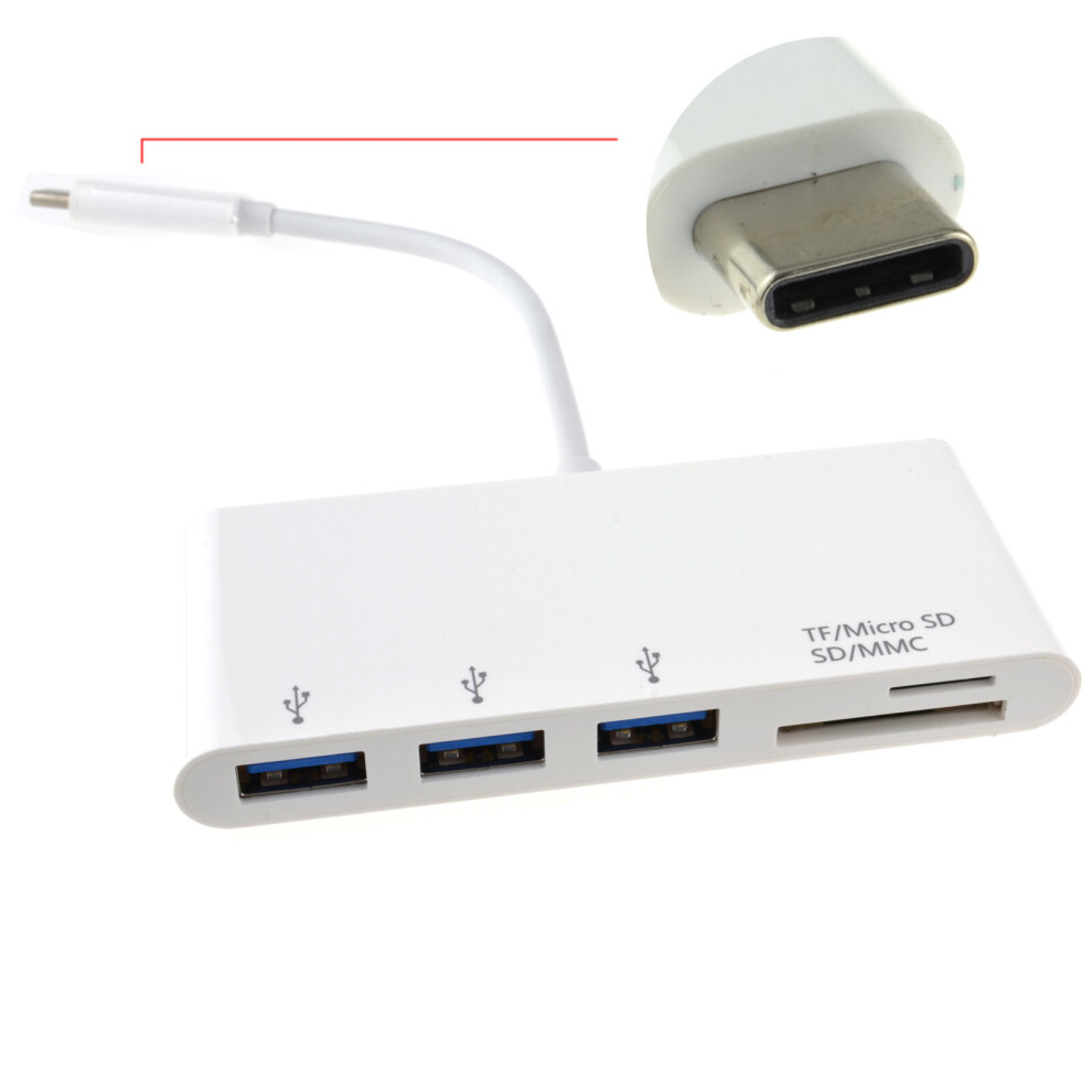 kenable USB 3.1 Type C to 3 x USB 3 Sockets & SD Micro SD Card Reader