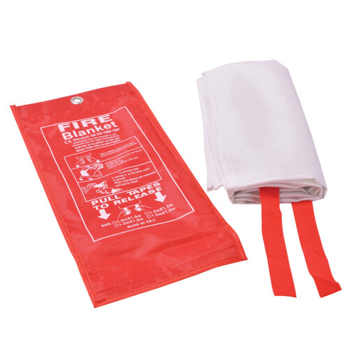 kenable Large Fire Blanket for Workplace Home 1m Glass Fabric Quick Release 1