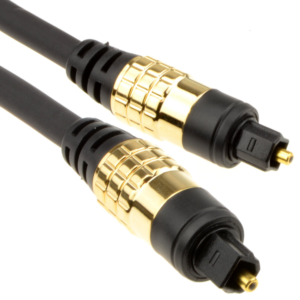 kenable Black Gold TOS Link TOSLink Optical Digital Audio Cable 6mm Lead 3m