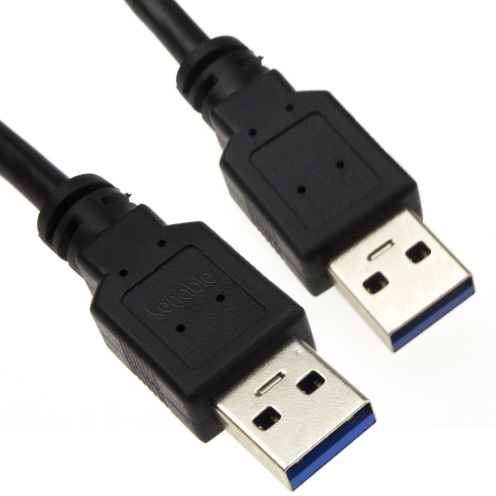 kenable USB 3.0 SuperSpeed Type A Plug to A Plug Cable Lead 2m Black