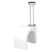 Round White  7mm Cable Clips Secure Fastenings Cables [100 Pack]