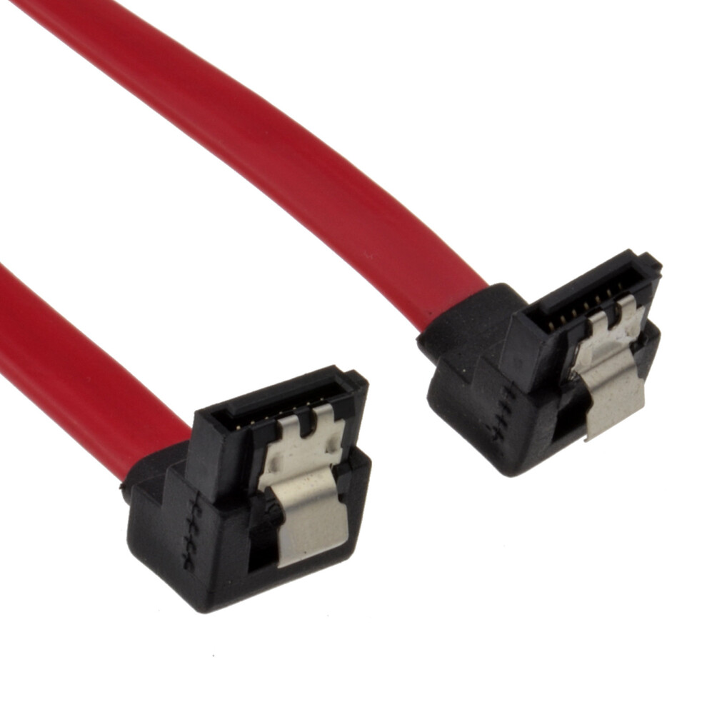 Kenable Locking Right Angle Sata Plug To Right Angle Sata Plug Cable Lead 45Cm