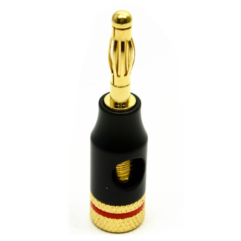 kenable HQ 4mm Banana Plug for 6mm Speaker Cable Connections Black & Red