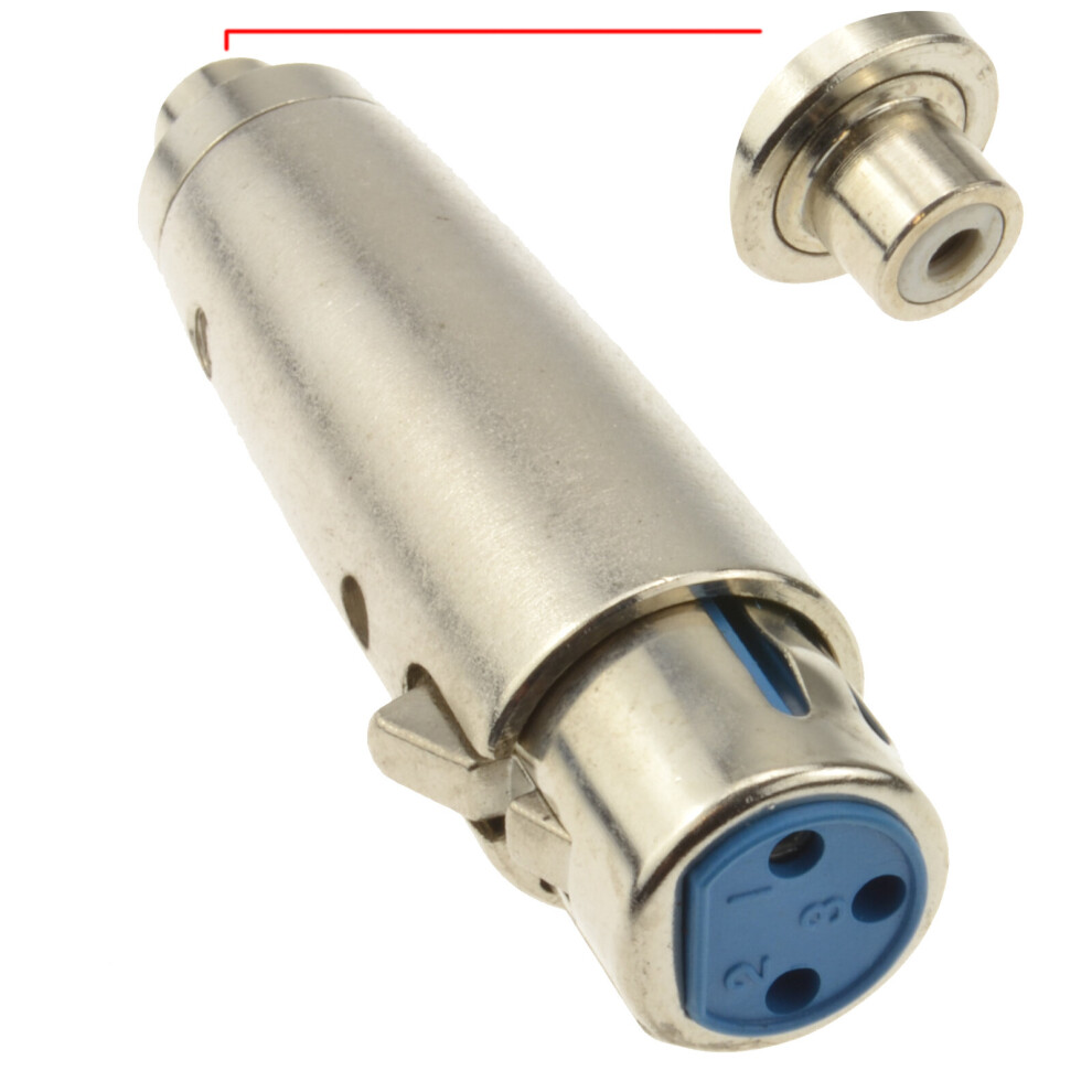 kenable XLR 3 Pin Female to RCA Phono Mono Socket Bi Directional Adapter