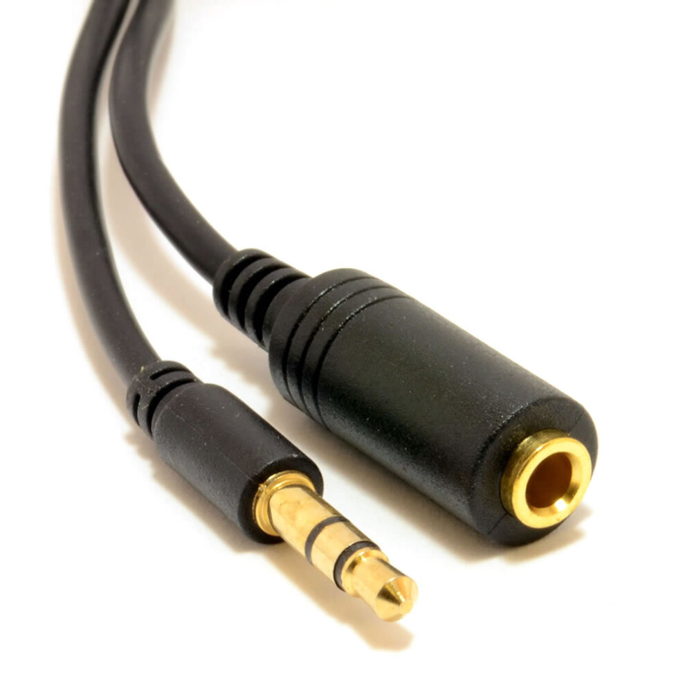 Kenable Slimline Pro 3.5Mm Jack To Stereo Jack Socket Headphone Extension Cable 1M Gold