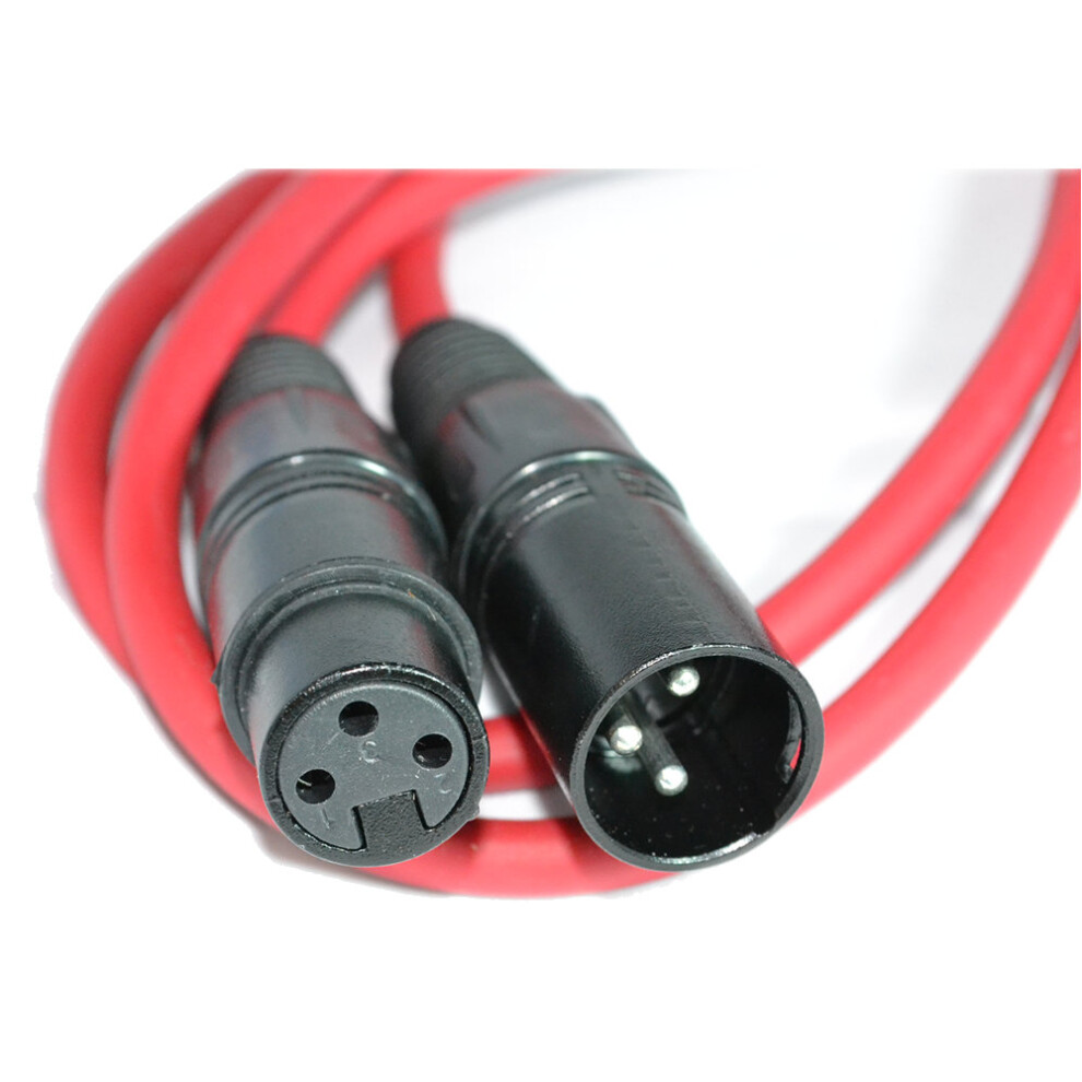 kenable Balanced XLR Microphone Lead Male to Female Audio Cable RED 1.5m