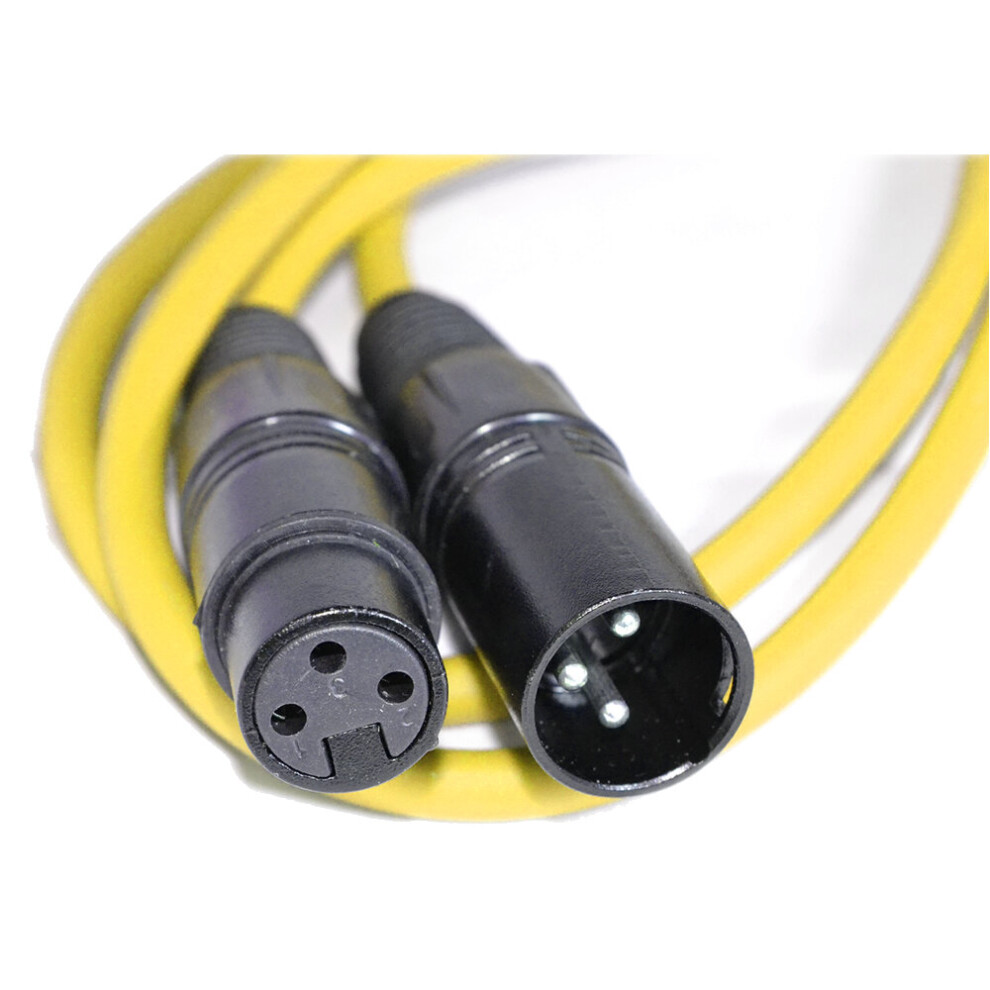 kenable Balanced XLR Microphone Lead Male to Female Audio Cable YELLOW 1.5m