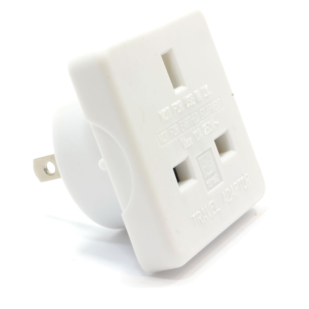 kenable US USA United States Travel Adapter Plug to UK 3 pin Socket White