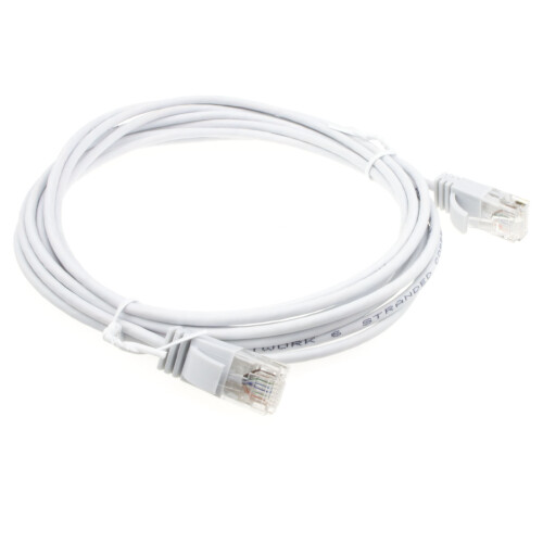 kenable kenable SLIM Cat 6 Full Copper RJ45 Ethernet Network Internet Cable 3m White 1