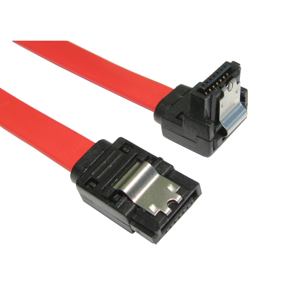 Kenable Locking Right Angle Sata Plug To Straight Sata Plug Cable Lead 45Cm