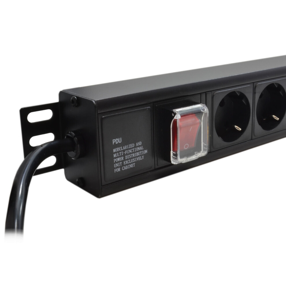 kenable Power Distribution Unit PDU 16 Way Euro Schuko Plug Sockets & Plug