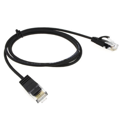 kenable kenable SLIM Cat 6 Full Copper RJ45 Ethernet Network Internet Cable  1m Black 1
