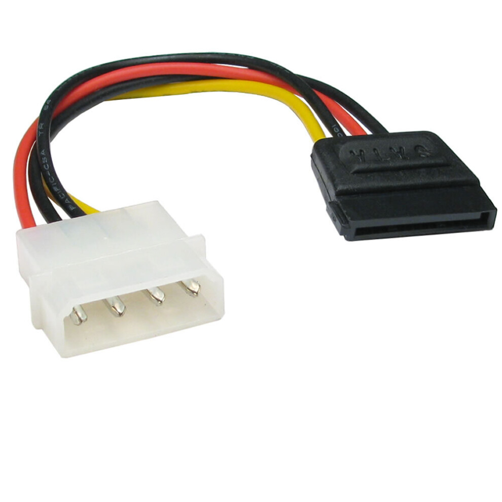 Kenable Molex Lp4 4 Pin To Sata 15 Pin Power Adapter Cable Lead