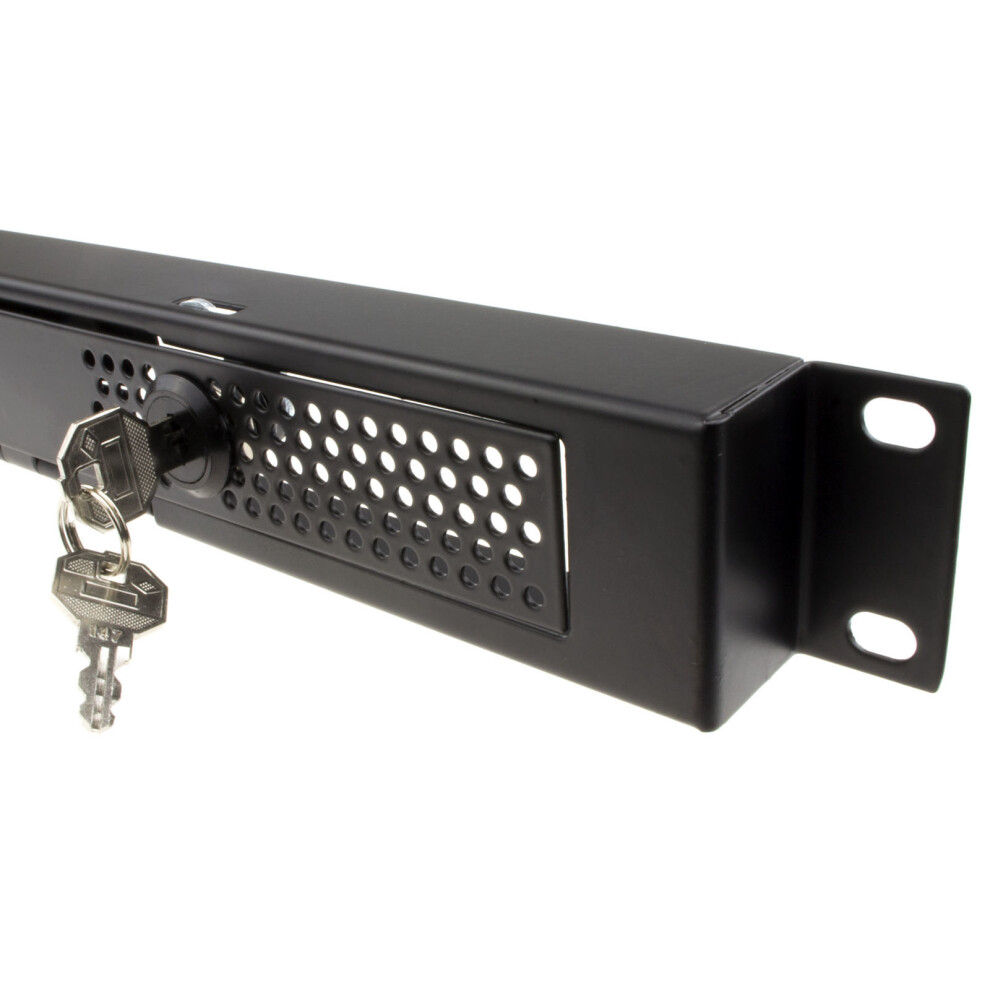 Kenable Security Steel Mesh Panel For 19 Inch Rack Networking Data Cabinets Lockable 1U