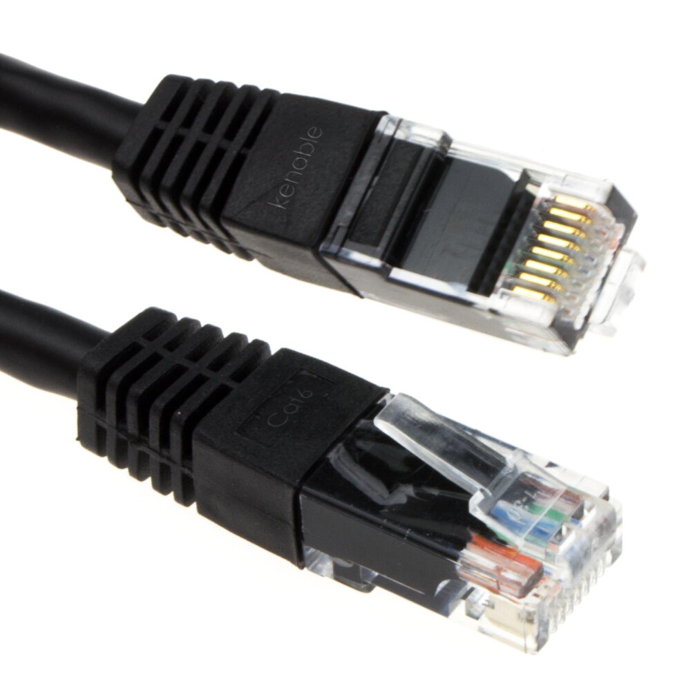 kenable Ethernet Network Cable Cat6 GIGABIT RJ45 COPPER Internet Patch Lead Black 1m