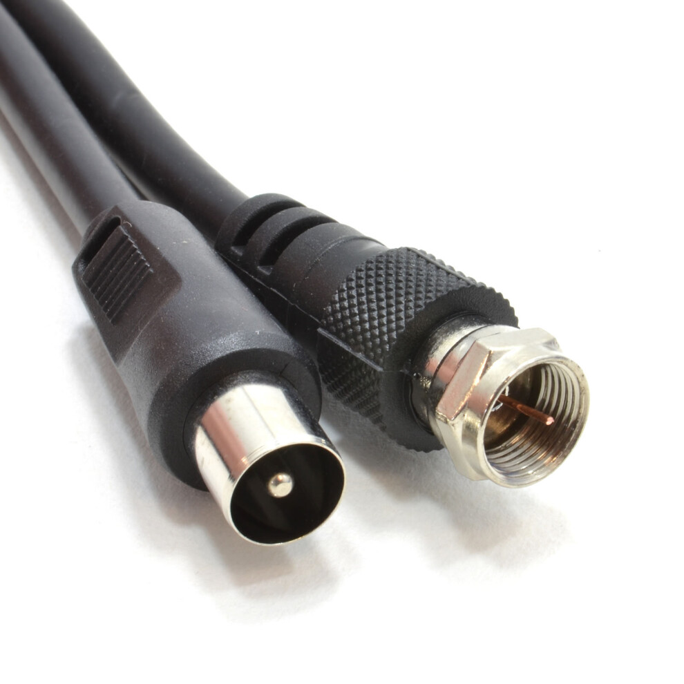 kenable Coaxial F Type Connector Male Plug to RF Aerial Male Plug RG59 Cable  1.5m Black
