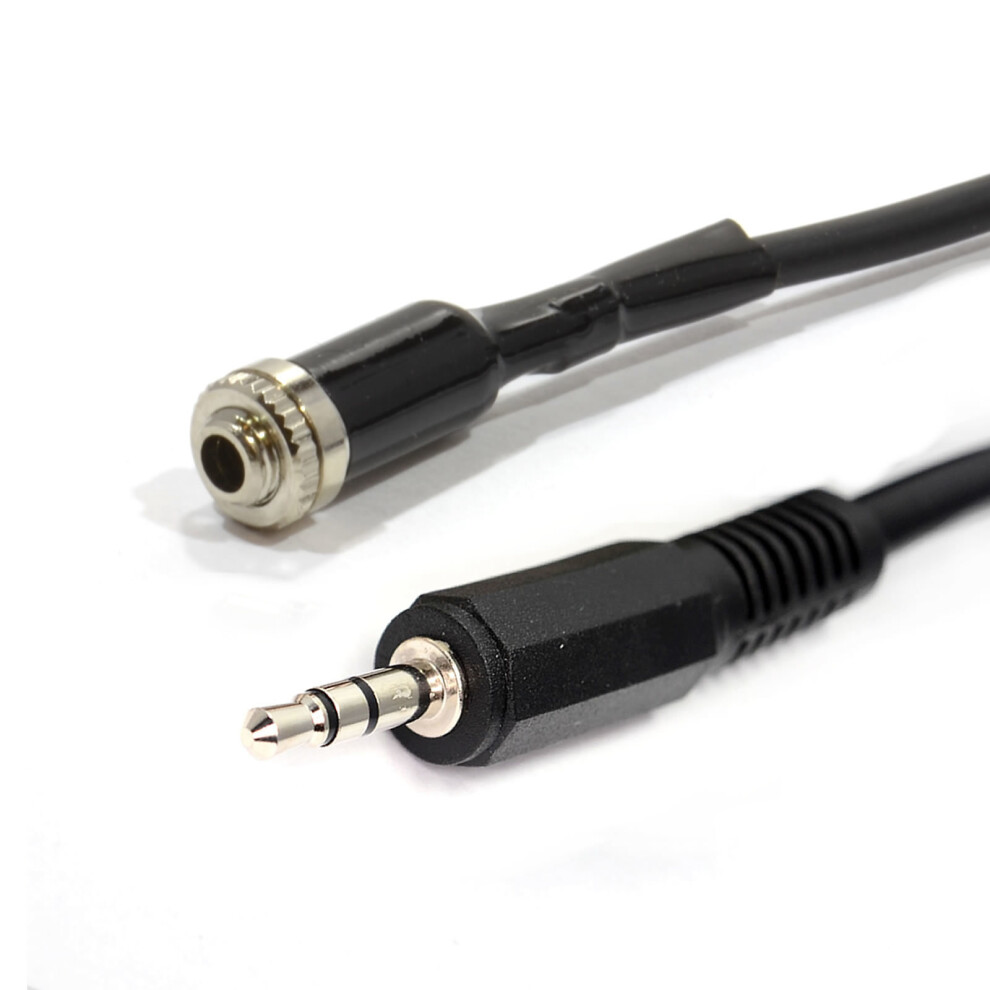 kenable 3.5mm Stereo Panel Mount Socket to 3.5mm Jack Plug Cable Lead 2m