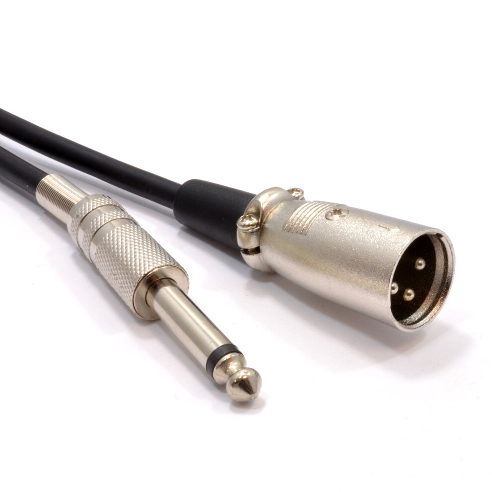kenable Instrument Cable XLR 3 Pin Plug to 6.35mm Male Mono Jack Plug Cable 1m