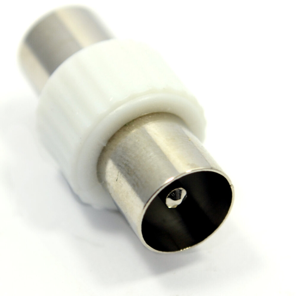 Kenable Eagle Coaxial Male To Male Joiner Coupler Adapter Plug White