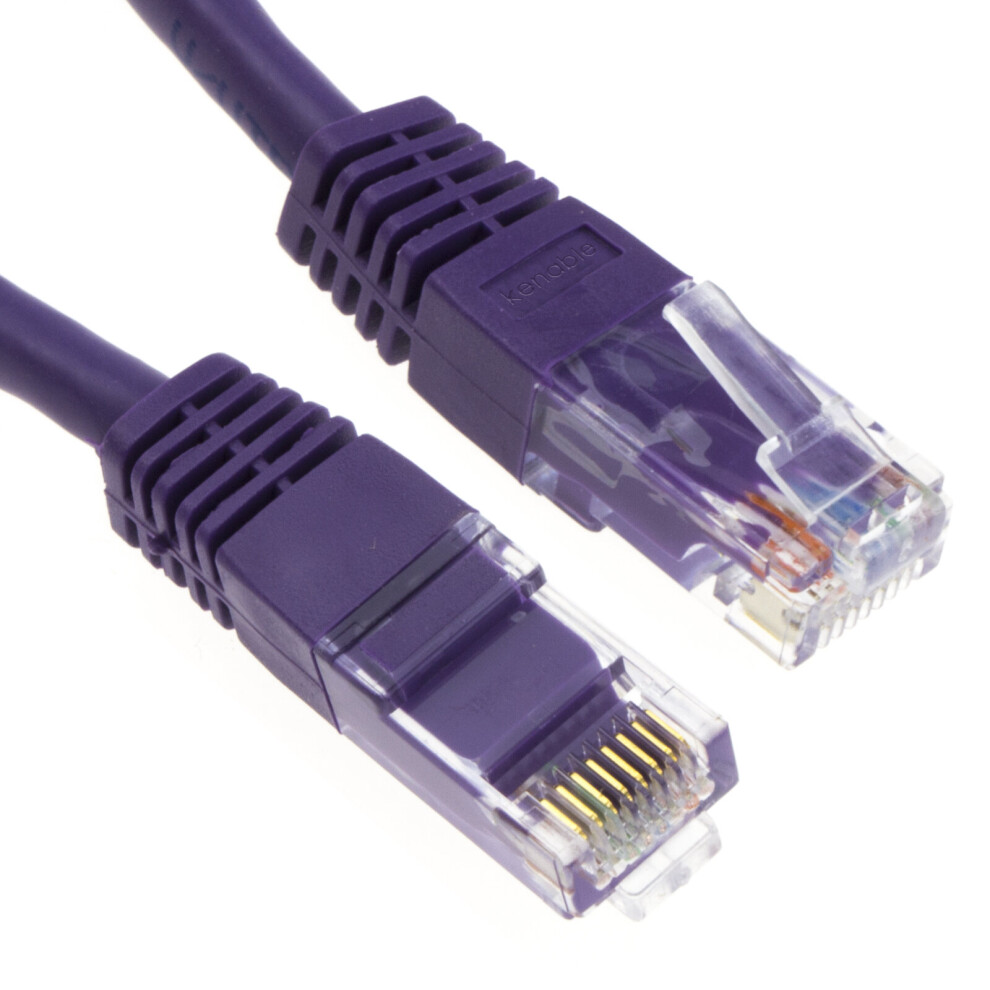 Kenable Ethernet Network Cable Cat6 Gigabit Rj45 Copper Internet Patch Lead 1M Purple