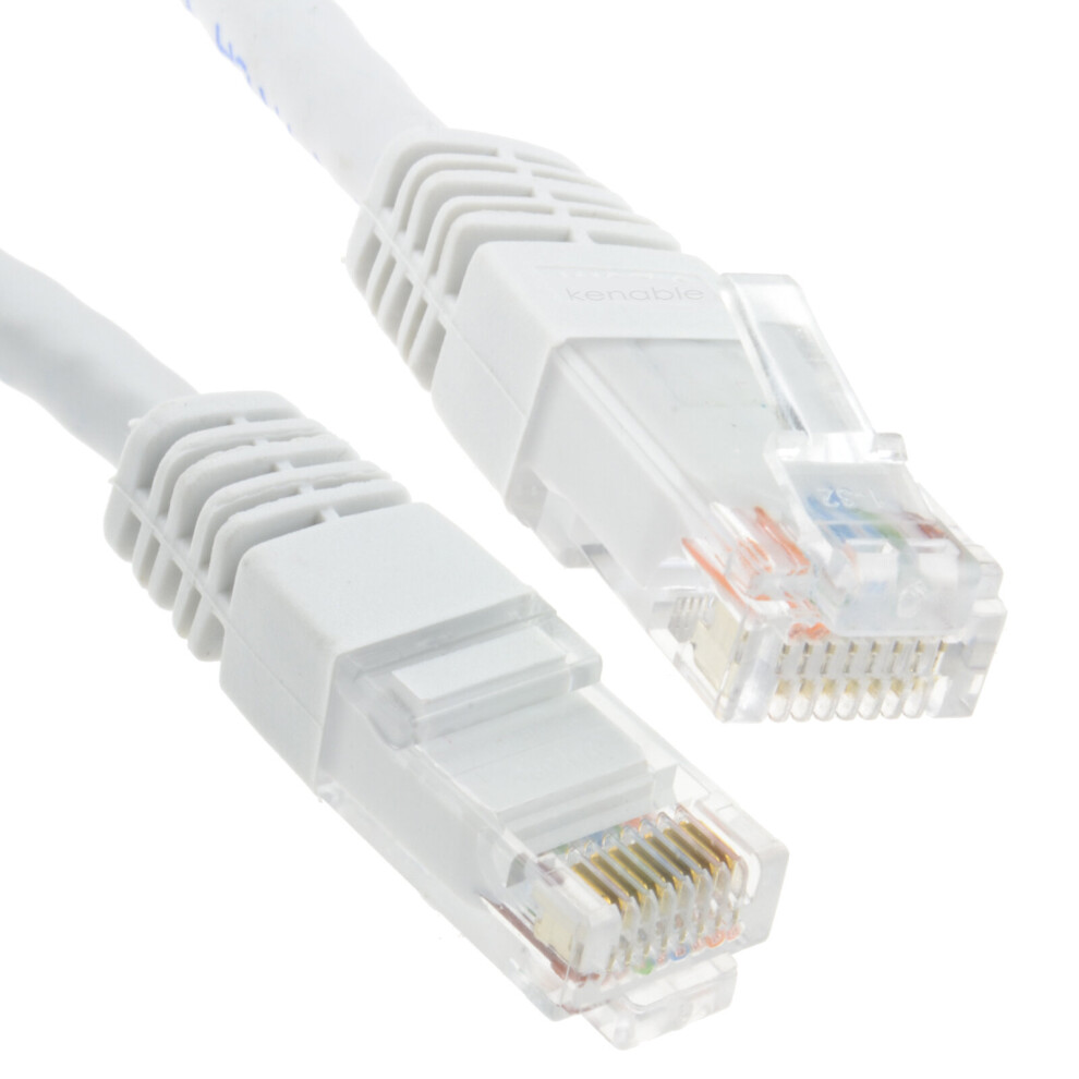 kenable Ethernet Network Cable Cat6 GIGABIT RJ45 COPPER Internet Patch Lead White  0.25m