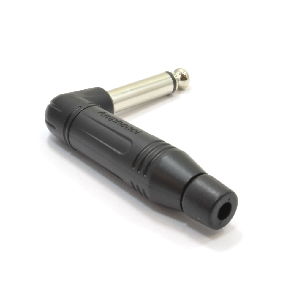 Kenable Amphenol Right Angle 6.35Mm Mono Solder Terminal For 5Mm Cables Black
