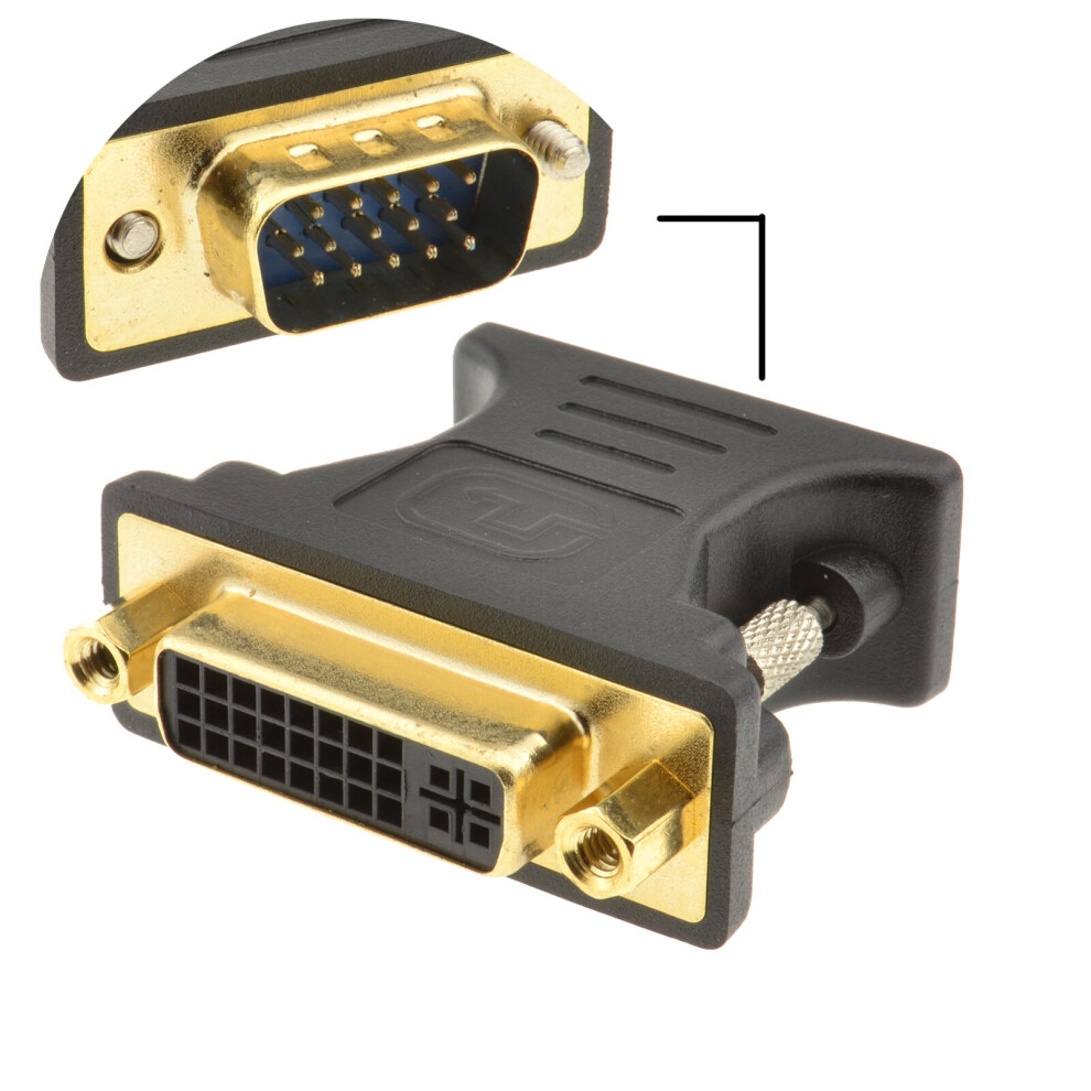 Kenable Dvi 24+5 Female Socket To Vga 15 Pin Male Plug Converter Adapter