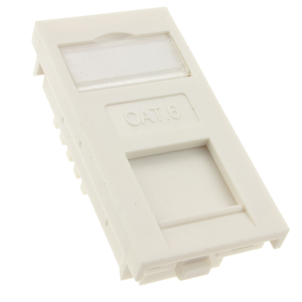 kenable CAT6 RJ45 Patch Cable Module Keystone with Name Plate in White