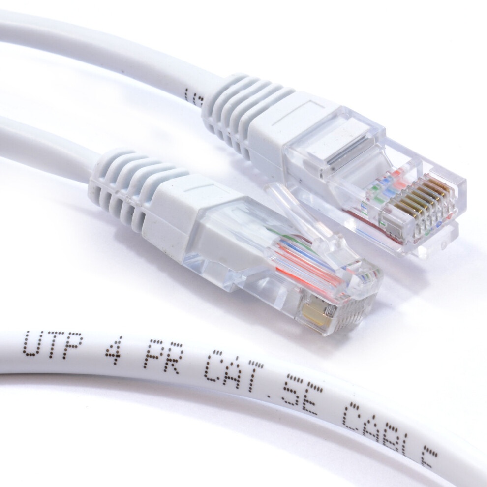 kenable White Network Ethernet RJ45 Cat5E CCA UTP PATCH 26AWG Cable 0.25m 25cm