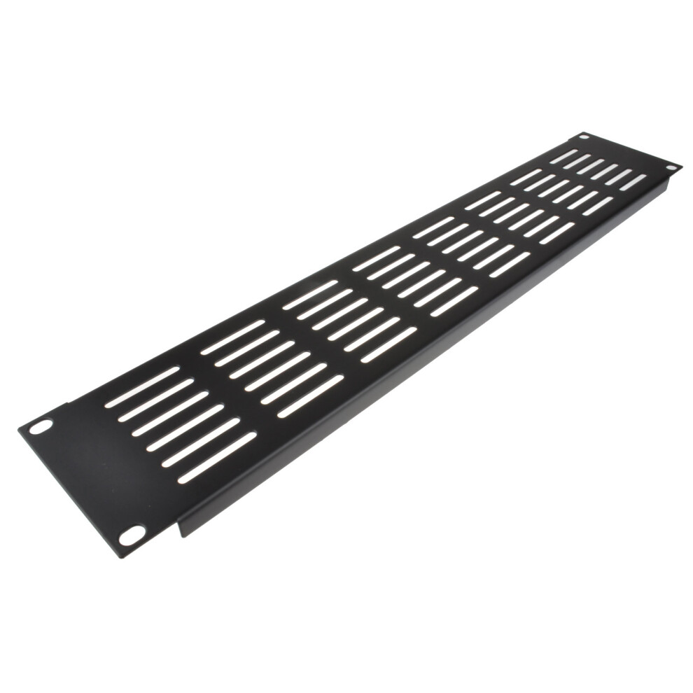 kenable 2U Blanking Plate for Comms Network Data Cabinet Rack 19 Vented Black