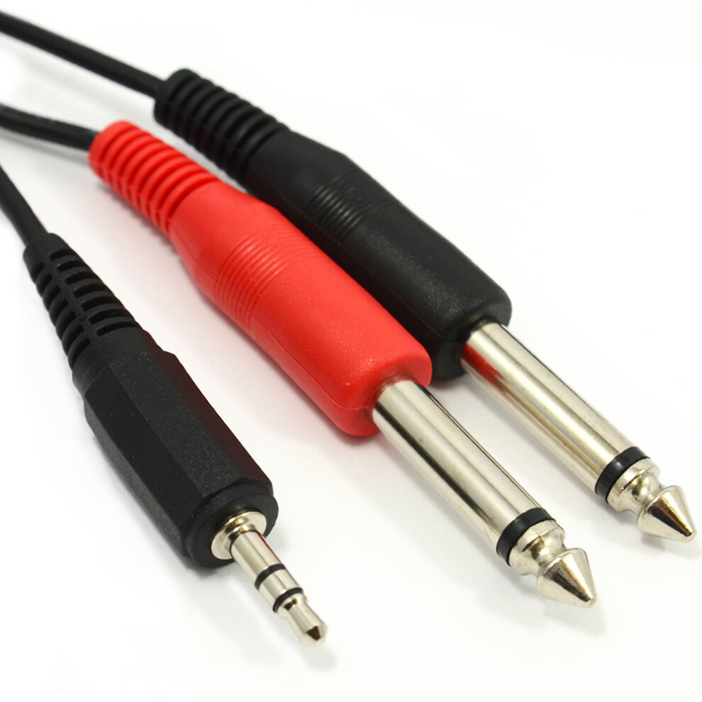 Laptop 3.5Mm Jack To Mixer 2 X 6.35Mm Mono Jacks Cable Lead 2M 5055383418183
