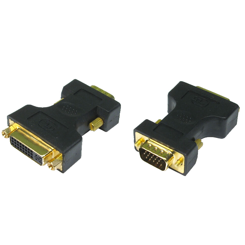 Svga 15 Pin Male To Dvi-A Female Socket Adapter Gold 5055383454693