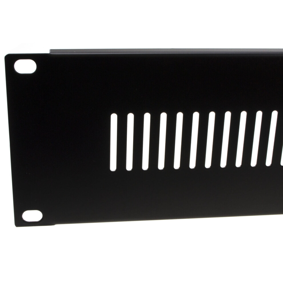 kenable 2U Blanking Plate for Comms Data Cabinet Rack 19 Vented Black