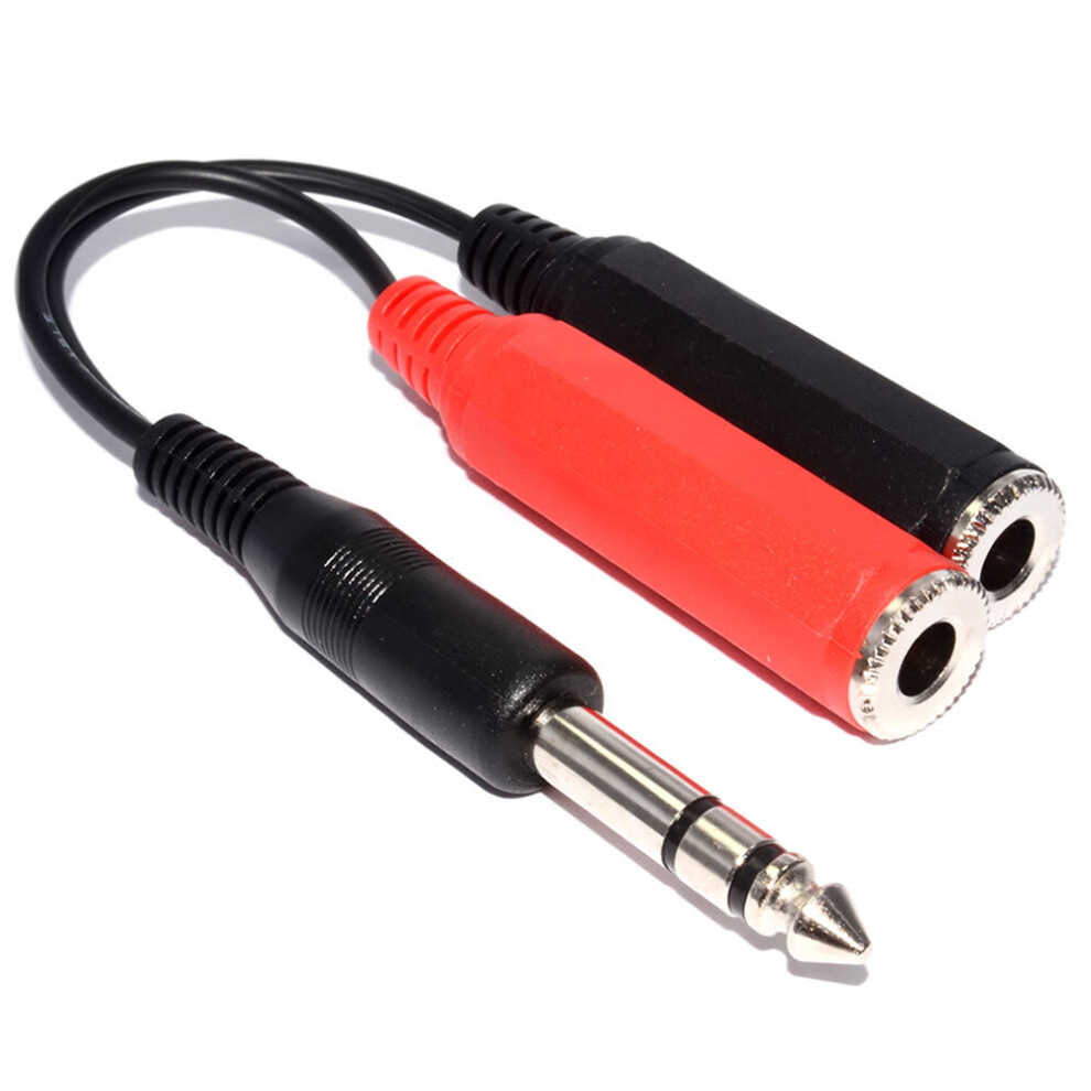 6.35Mm Stereo Jack Plug To Twin 6.35Mm Mono Sockets 15Cm 5055383435418