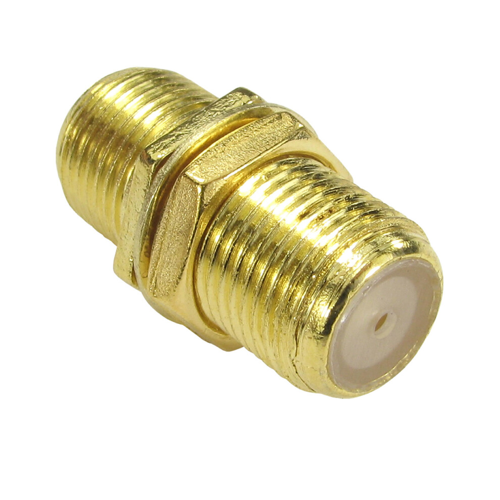 Kenable F Type Connector Coupler Join Satellite Virgin Cables With Nut Gold