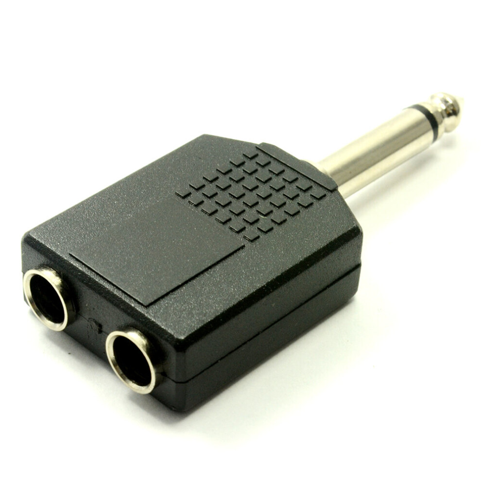 kenable 6.35mm Mono Jack Plug to Twin 6.35mm Mono Jack Socket Splitter Adapter