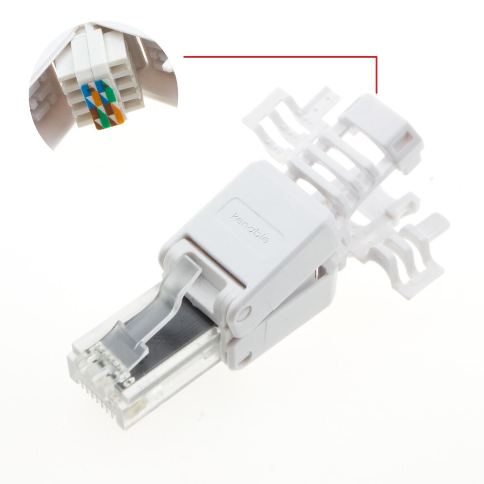 kenable IDC Punch Down to RJ45 Plug for Solid Network Ethernet Cable Cat6a