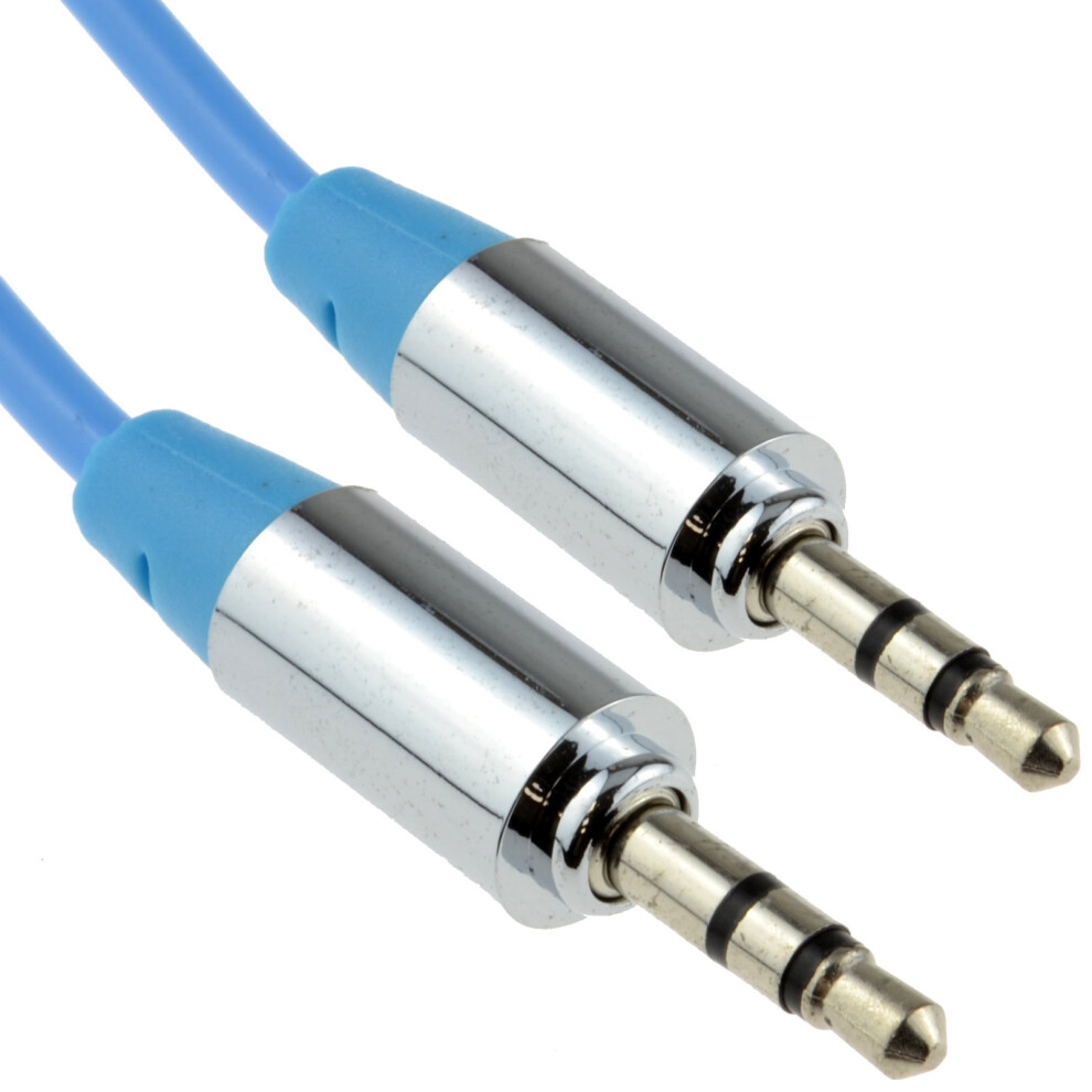 kenable PRO METAL BLUE 3.5mm Jack Male to Male Stereo Audio Cable Lead 1m