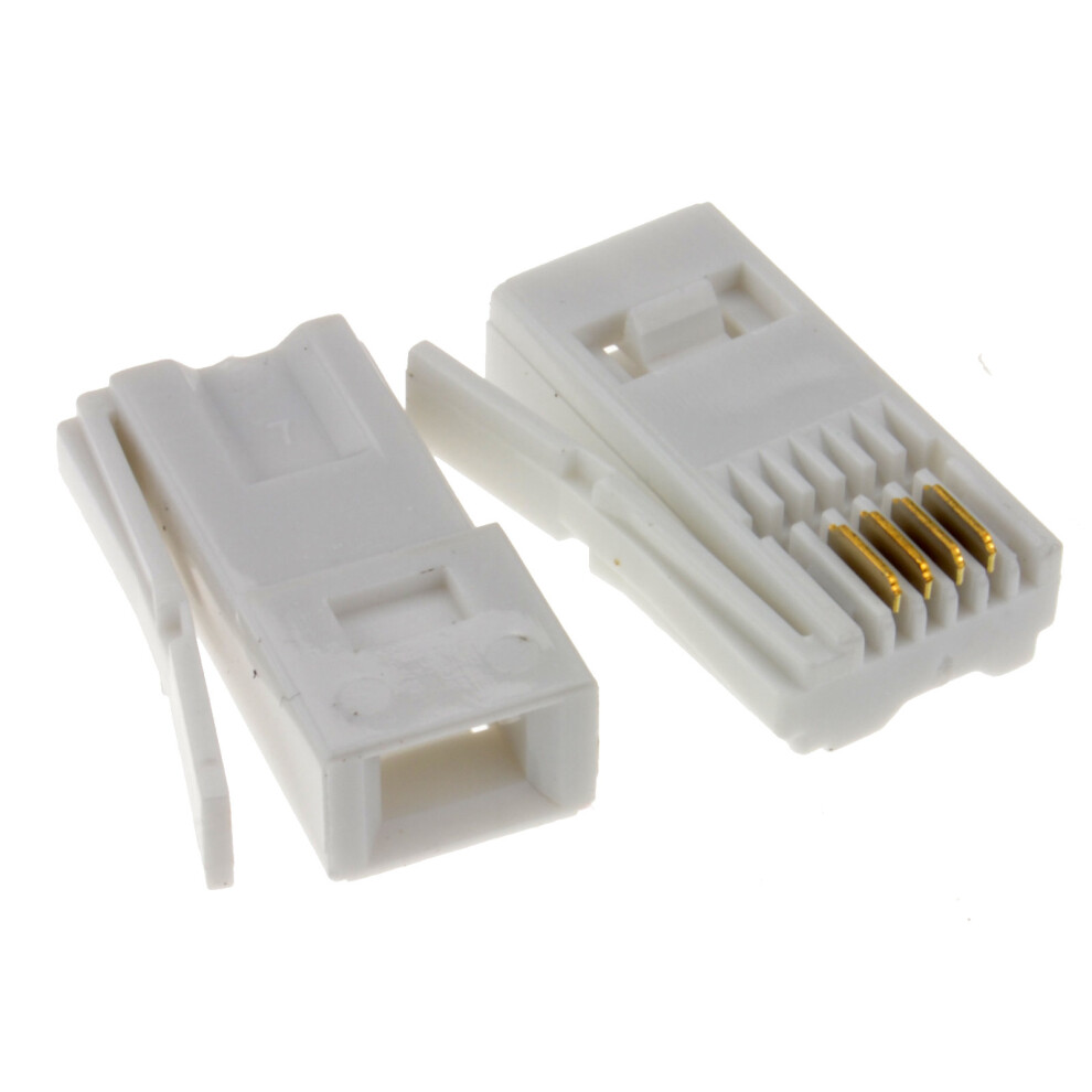 Kenable Bt 431A Telephone Line 4 Contacts Crimp Plugs Connector Ends [10 Pack]