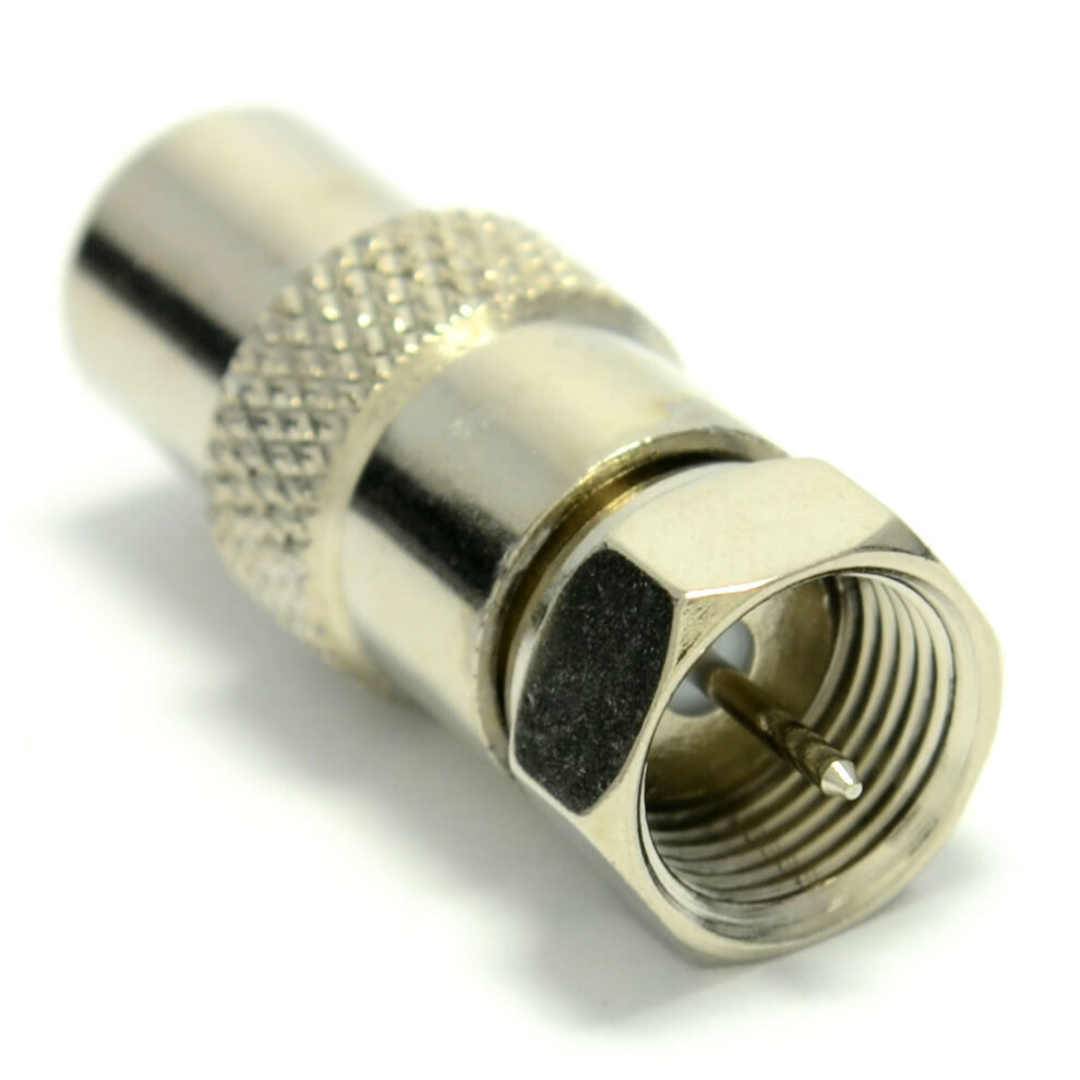 F Type Male Plug To Rf Male Tv Freeview Aerial Cable Adapter Converter 5055383458165