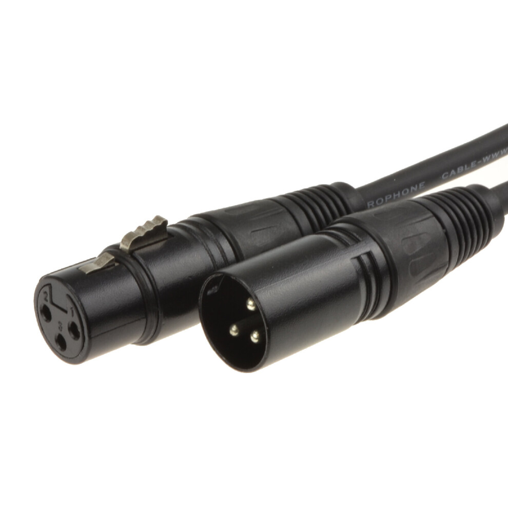 kenable Balanced XLR Microphone Lead Male to Female Audio Cable BLACK 1.5m