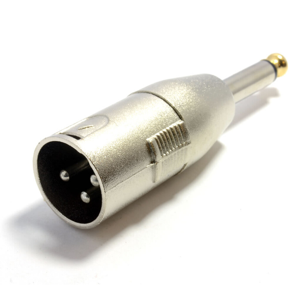 kenable XLR Male Plug 3 Pins to 6.35mm Mono Jack Plug Audio Adapter Gold Tip