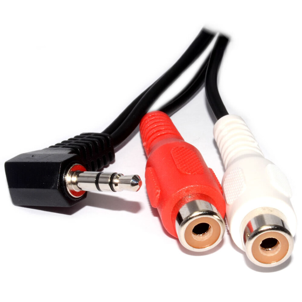 kenable 3.5mm Right Angled Jack to Twin Phono Sockets Cable 1.8m