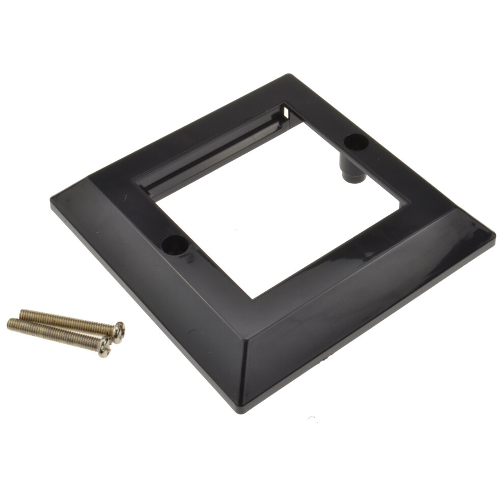 Kenable Wall Mount Faceplate 85 X 85Mm Bevelled Single Gang For 2 X Euro Modules Black