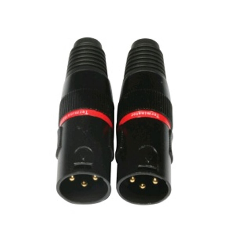 PULSE DMX XLR 3 Pin Terminators Black Plugs [2 Pack]