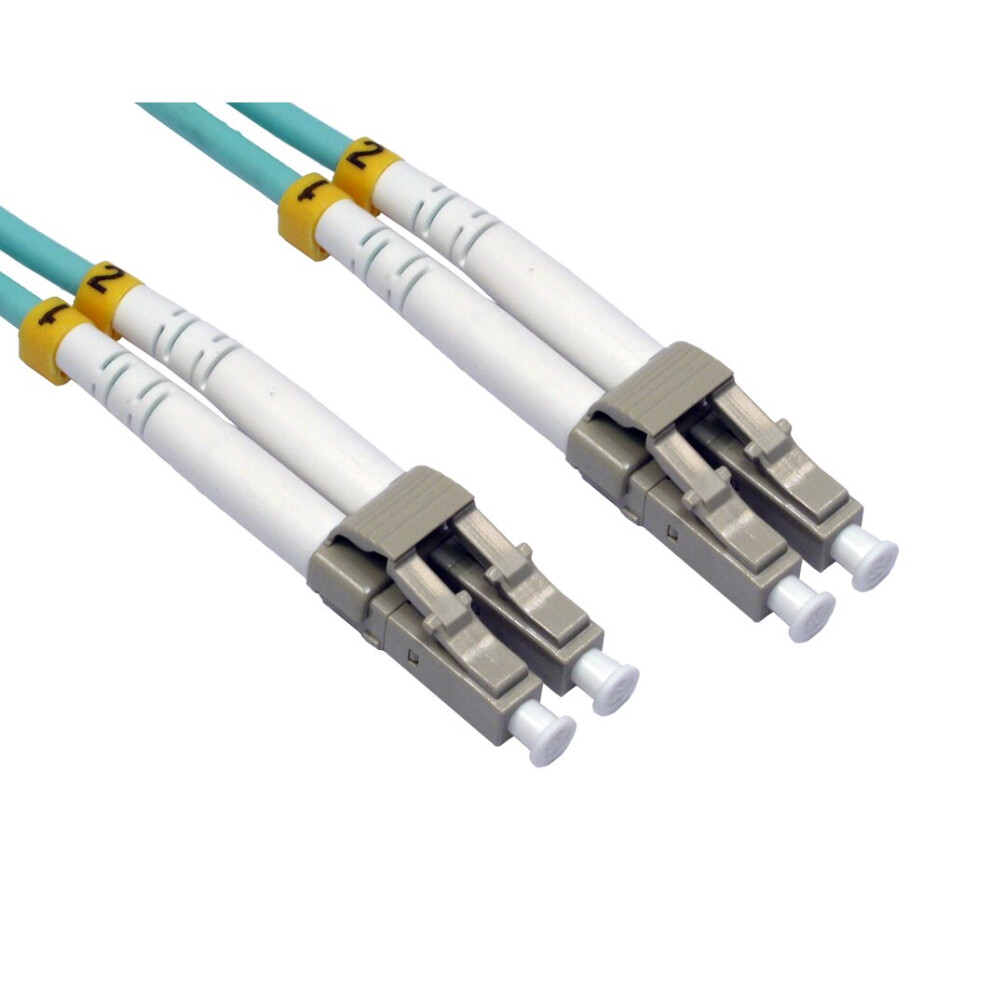 kenable OM3 Aqua Fibre Optic LC LC Duplex MM 50 125 Patch LSZH Cable  1m