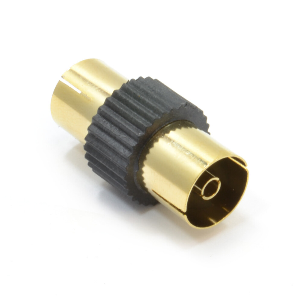 kenable TV Freeview RF Aerial Cable Joiner Female to Female Coupler GOLD BLACK